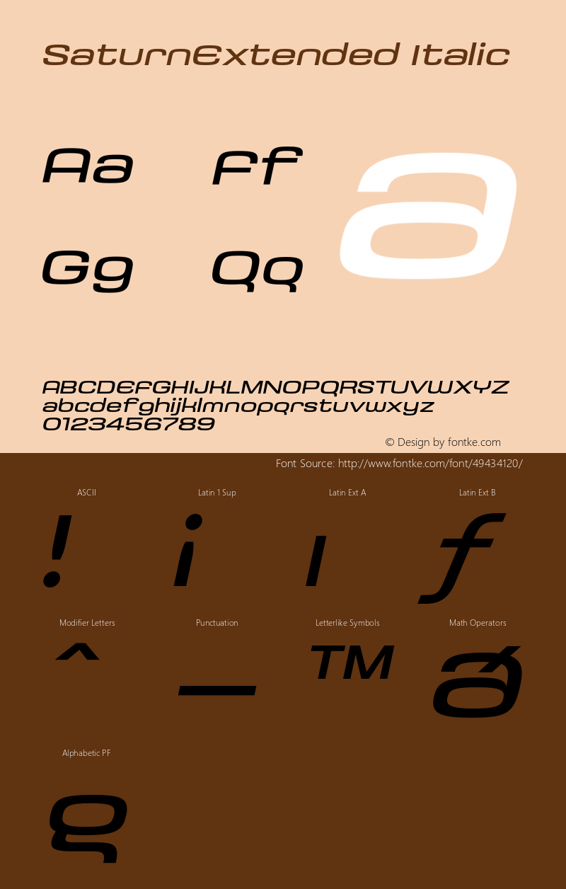 SaturnExtended-Italic 1.0; pdf-x uazero; DTL KM; Font Sample