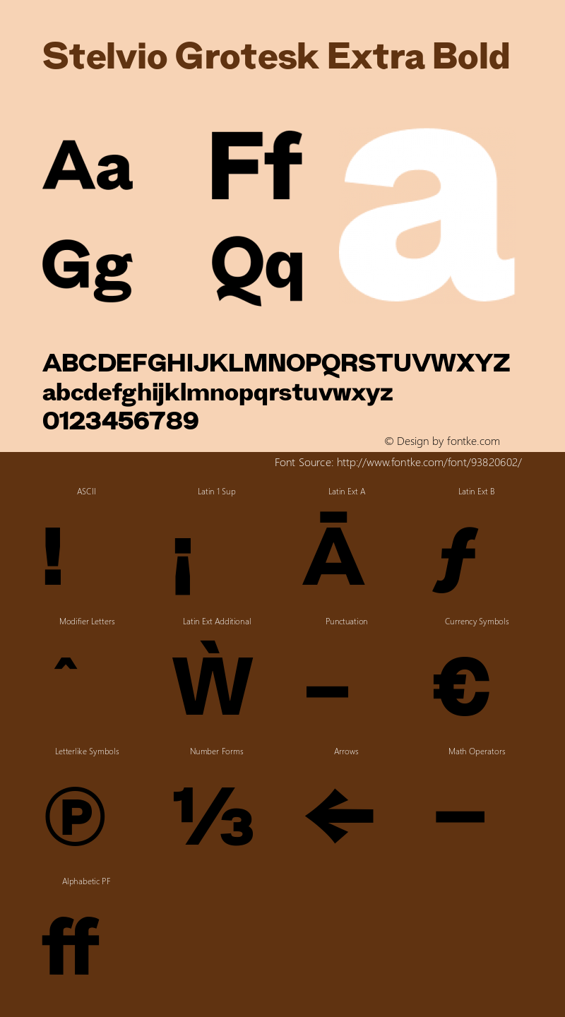 Stelvio Grotesk Extra Bold Version 1.00 Font Sample