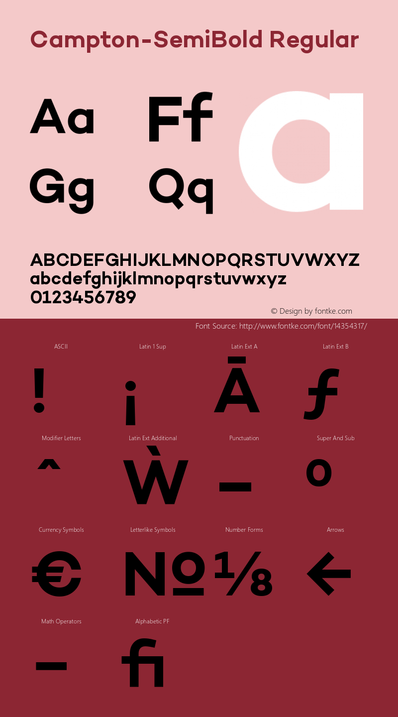 Campton-SemiBold Regular Version 1.000;PS 001.001;hotconv 1.0.56 Font Sample