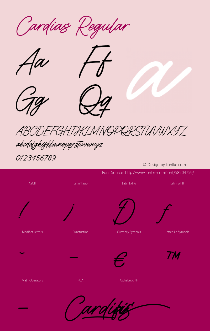 Cardias Version 1.00;March 9, 2020;FontCreator 12.0.0.2563 64-bit Font Sample