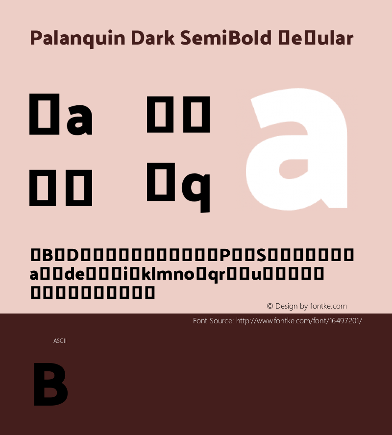 Palanquin Dark SemiBold Regular Version 1.000 Font Sample