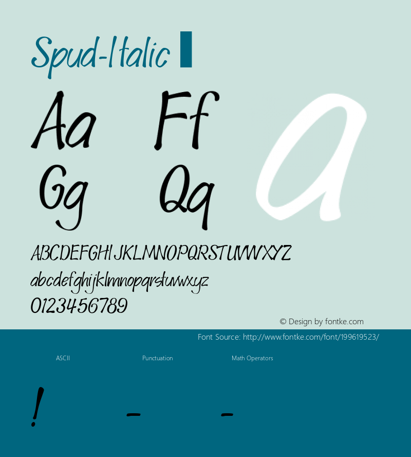 ☞Spud-Italic Version 001.000;com.myfonts.easy.australiantype.spud.italic.wfkit2.version.2GM4图片样张