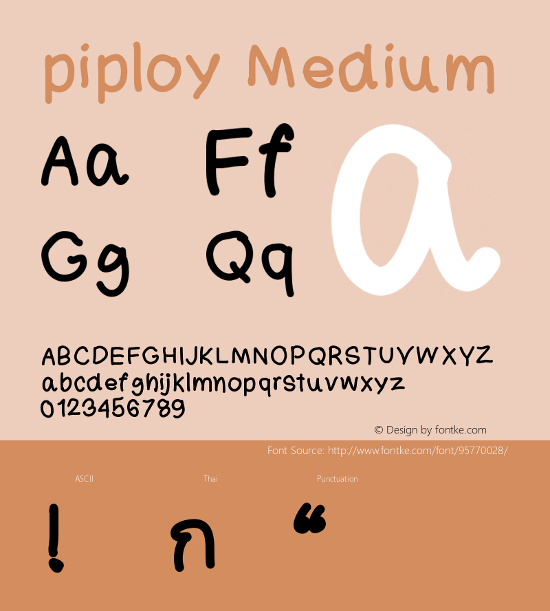 piploy Version 001.000 Font Sample