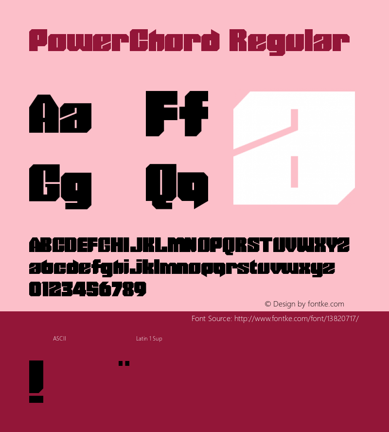 PowerChord Regular Version 1.0 Font Sample