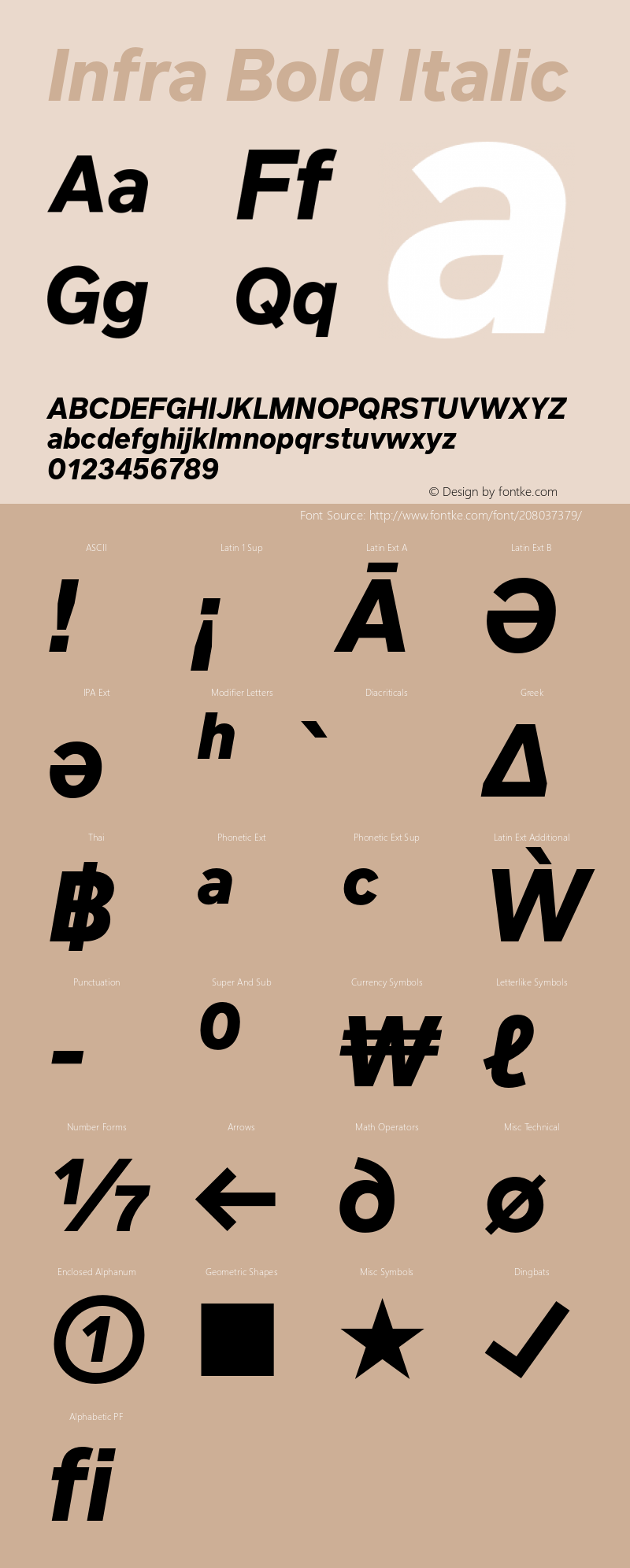 Infra Bold Italic Version 1.00, build 10, g2.6.1 b1204, s3图片样张