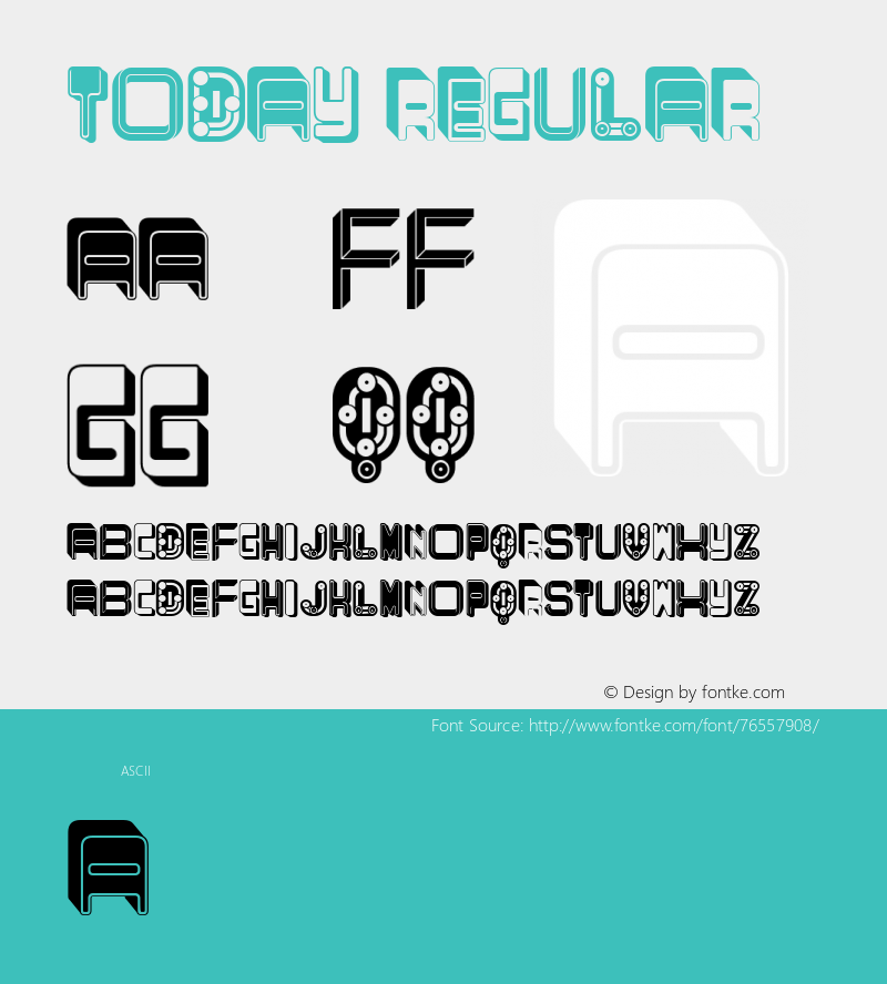 Today Regular Version 1.000 Font Sample