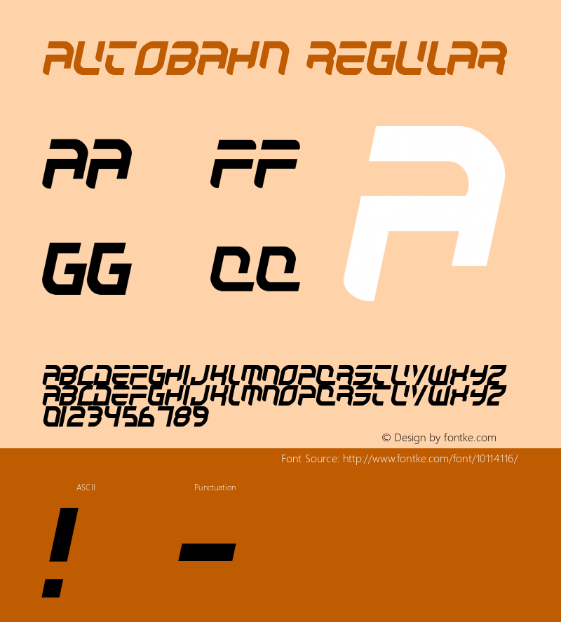 Autobahn Regular 2 Font Sample
