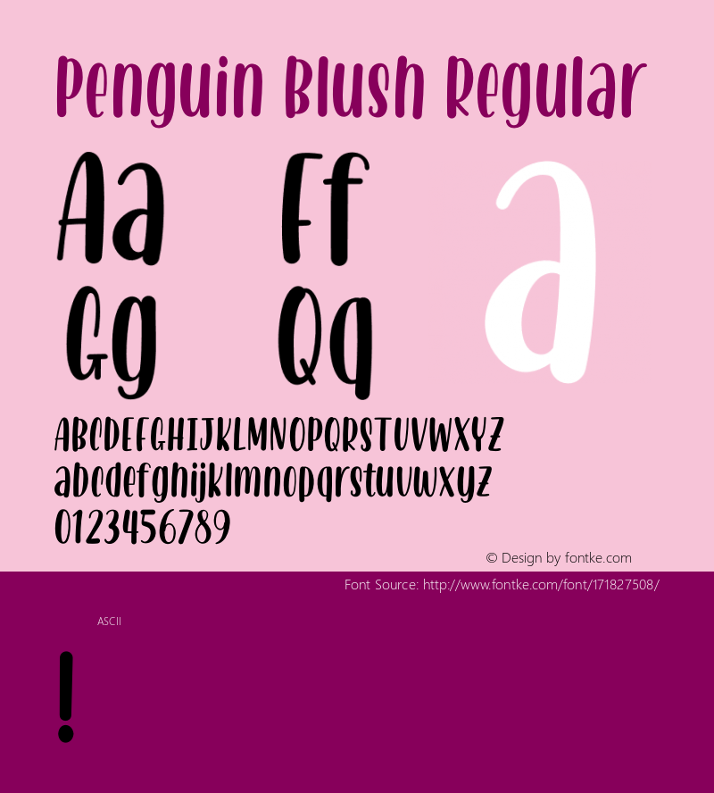 Penguin Blush Version 1.00;July 20, 2021;FontCreator 12.0.0.2565 64-bit图片样张