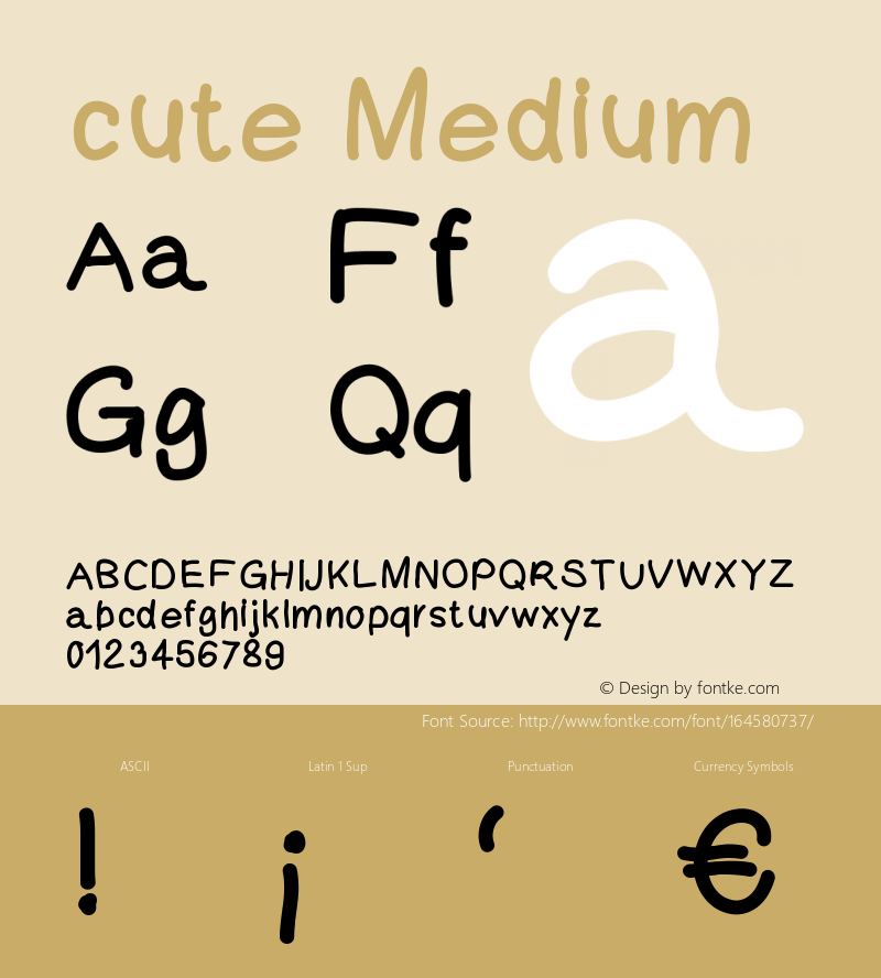 cute Version 001.000 Font Sample