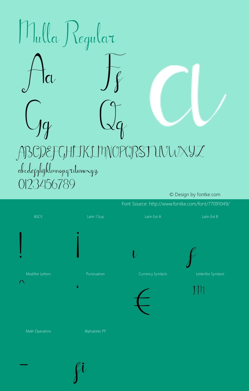 Mulla  Font Sample