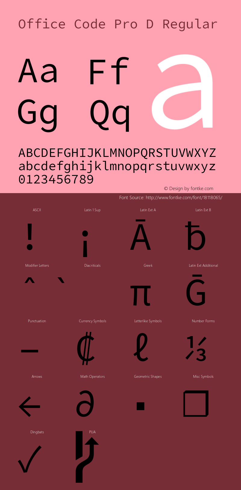 Office Code Pro D Regular Version 1.004 Font Sample