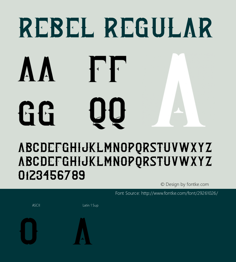 Rebel Version 1.002;Fontself Maker 3.0.0-3 Font Sample