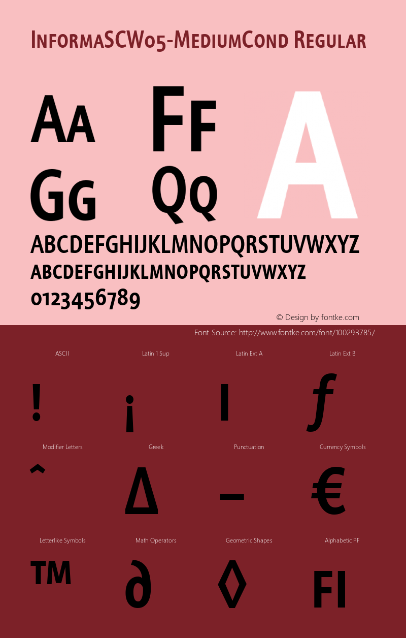 Informa SC W05 Medium Condensed Version 1.00 Font Sample