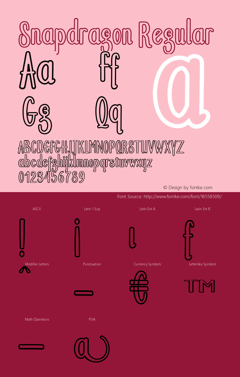 Snapdragon Regular Version 1.000 Font Sample