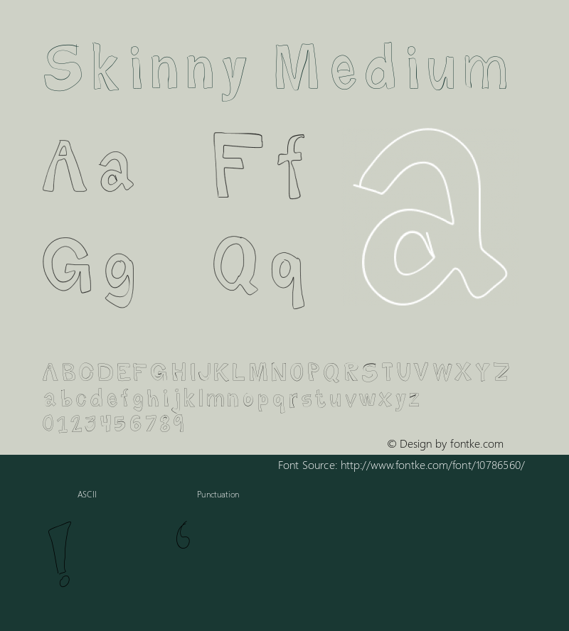 Skinny Medium Version 001.000 Font Sample