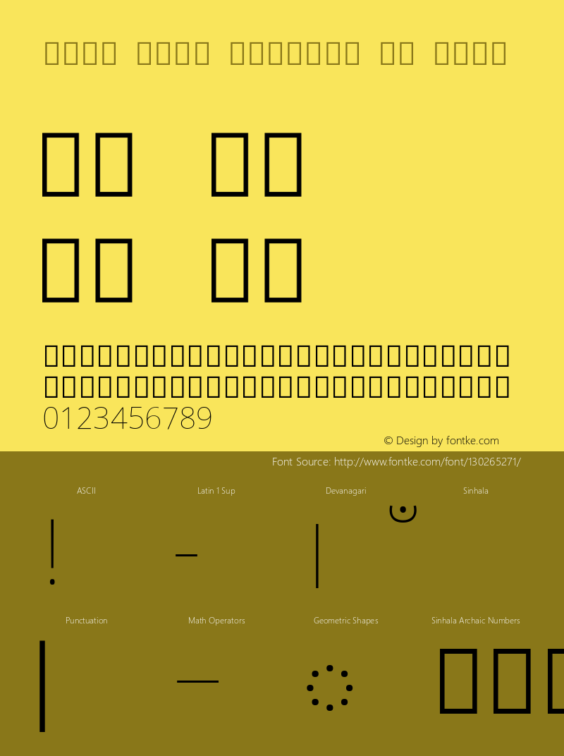 Noto Sans Sinhala UI Thin Version 2.001; ttfautohint (v1.8.3) -l 8 -r 50 -G 200 -x 14 -D sinh -f none -a qsq -X 