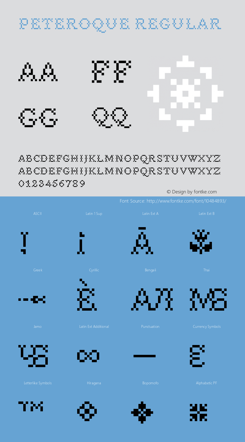 Peteroque Regular Version 1.0 Font Sample