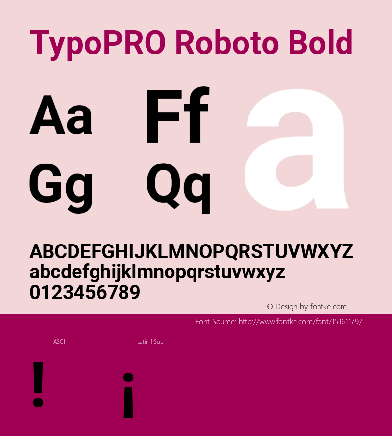 TypoPRO Roboto Bold Version 2.001047; 2014 Font Sample