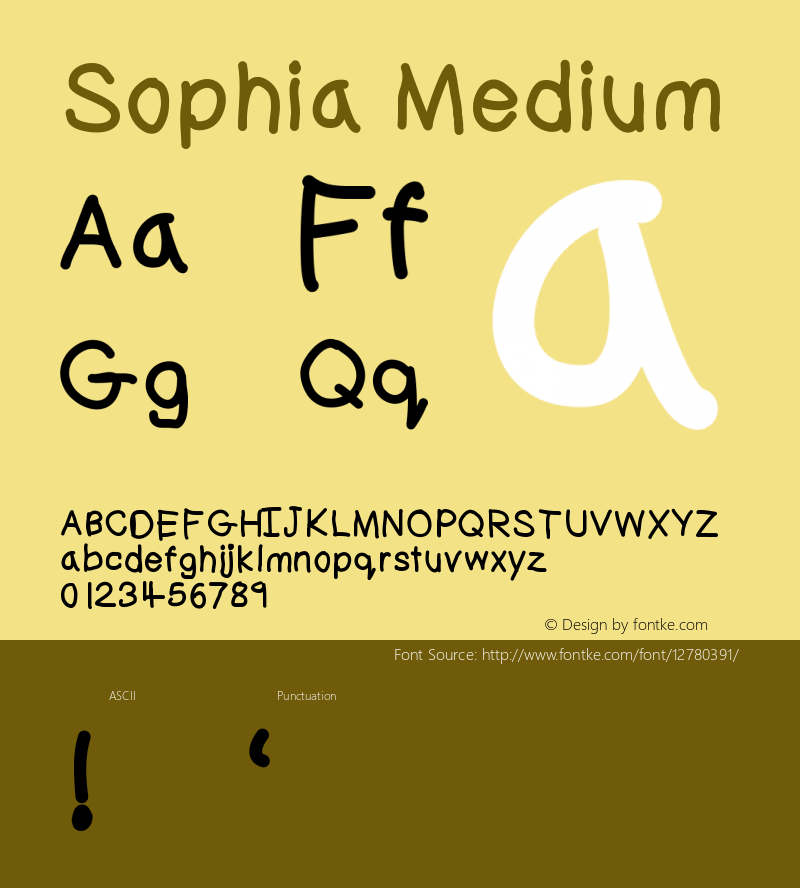 Sophia Medium Version 001.000 Font Sample