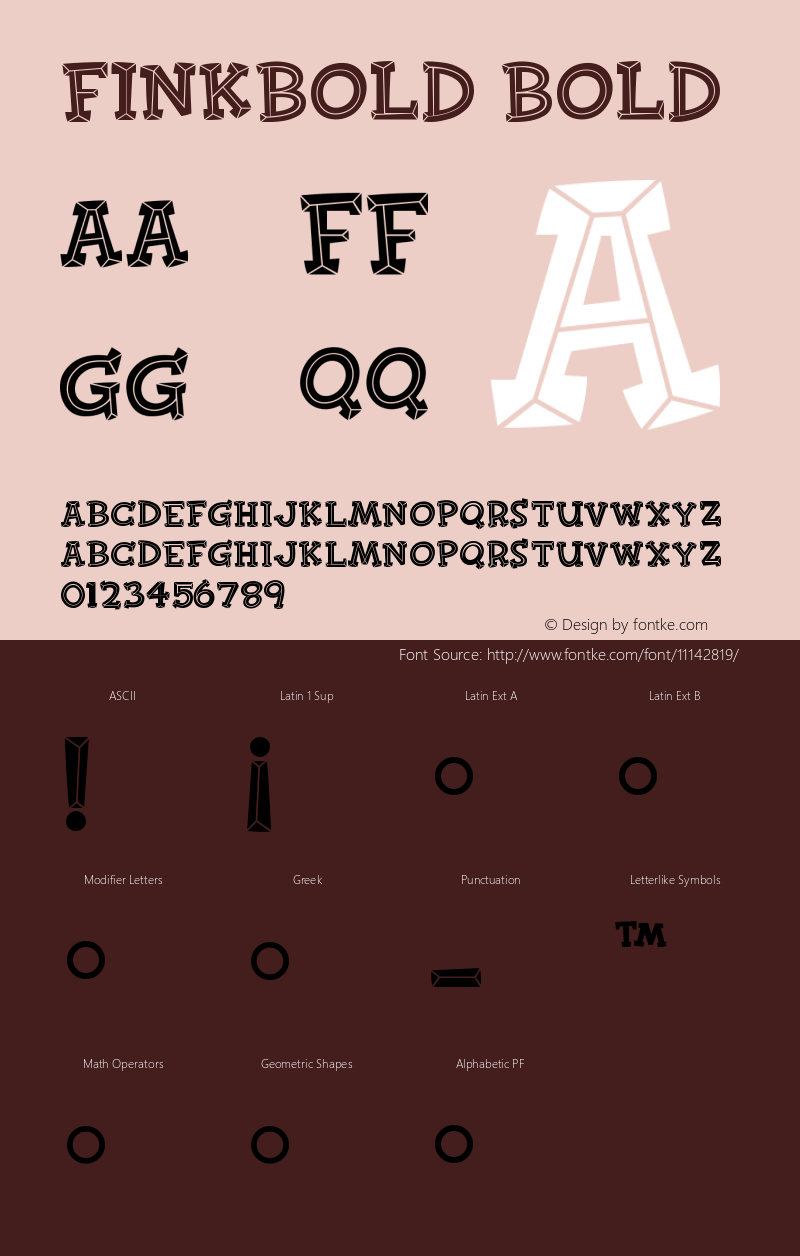 FinkBold Bold Version 001.000 Font Sample