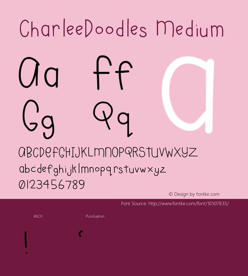 CharleeDoodles Medium Version 001.000 Font Sample