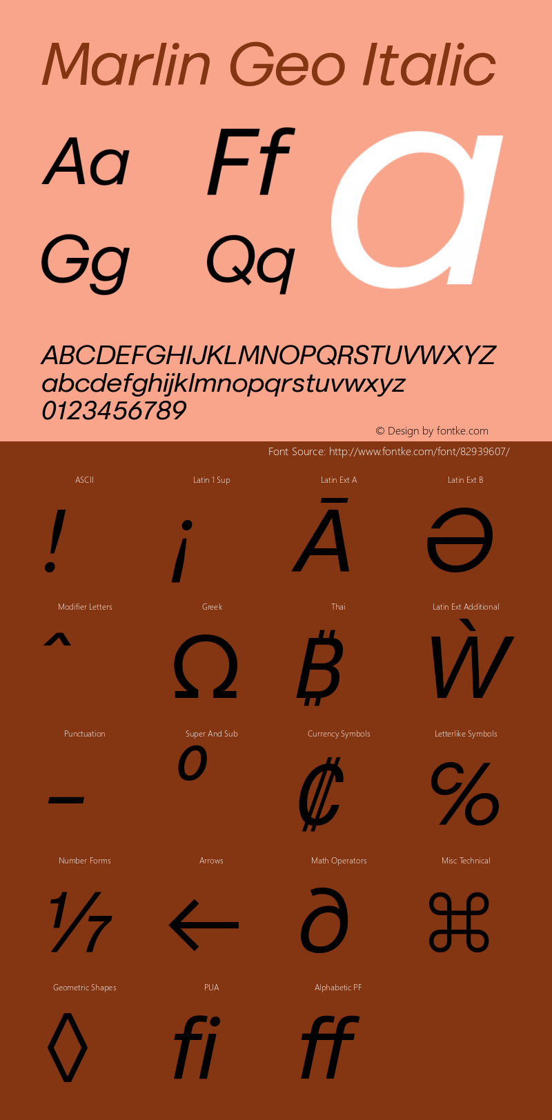 MarlinGeo-Italic Version 1.000 Font Sample