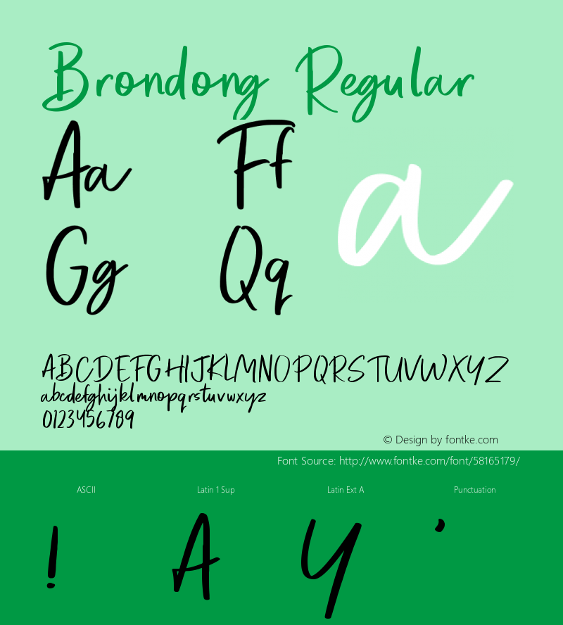 Brondong Version 1.002;Fontself Maker 3.4.0 Font Sample