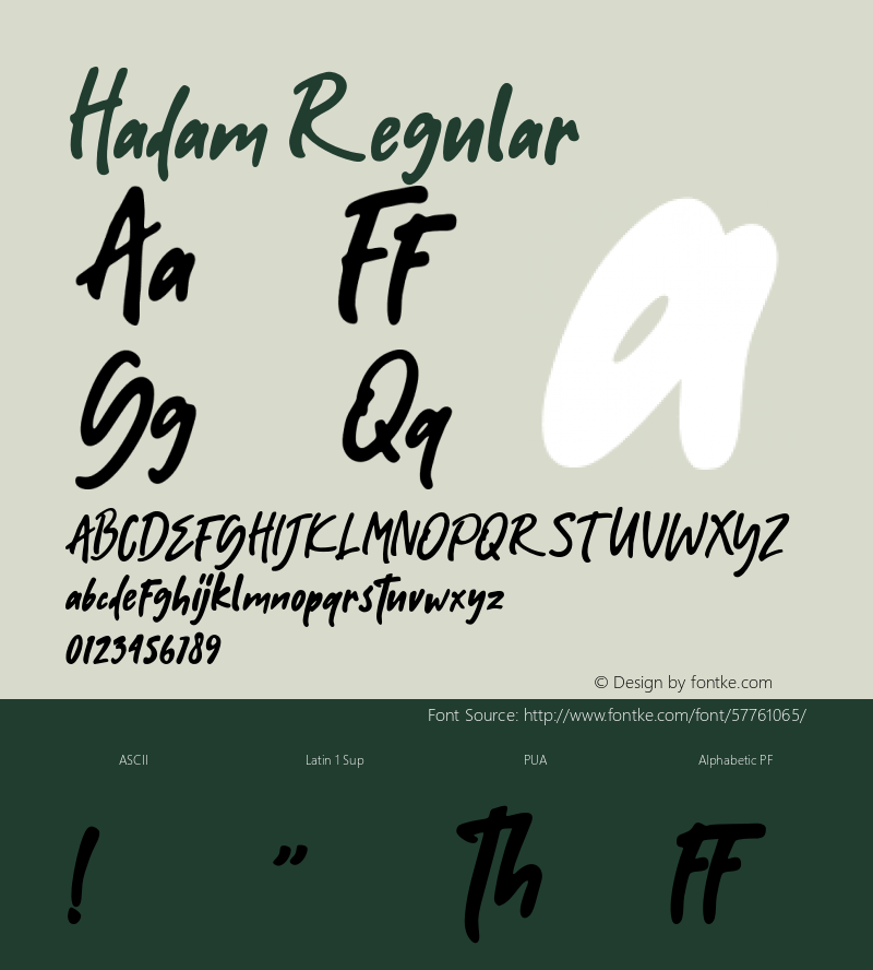 Hadam Version 1.000 Font Sample