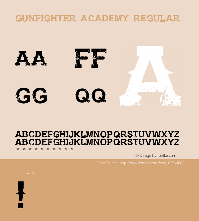 Gunfighter Academy Regular Version 1.00 2015 Font Sample