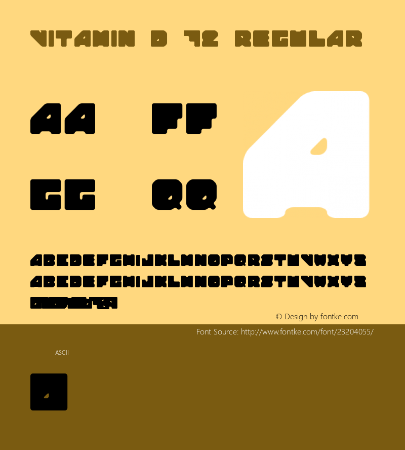 Vitamin D 72  Font Sample