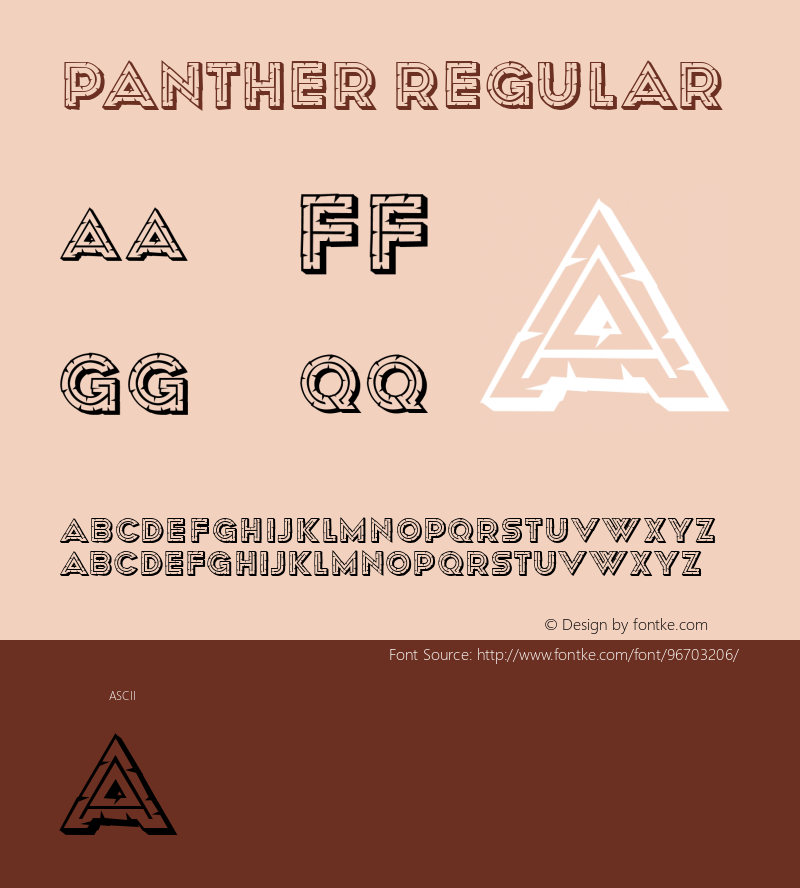 Panther Regular Version 1.000 Font Sample