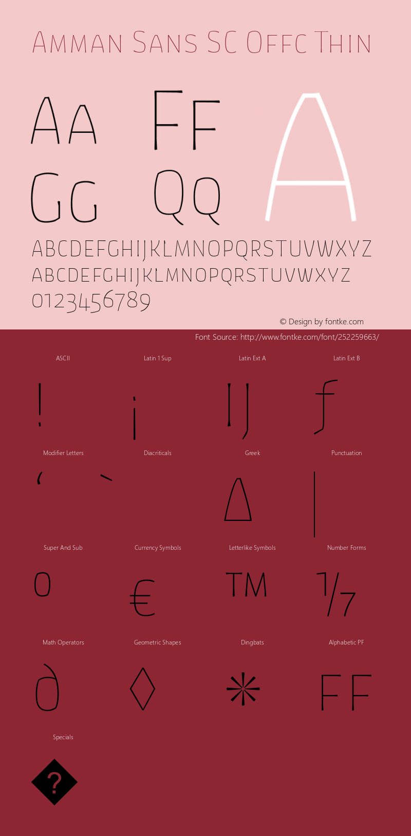 Amman Sans SC Offc Thin Version 7.504; 2010; Build 1020图片样张