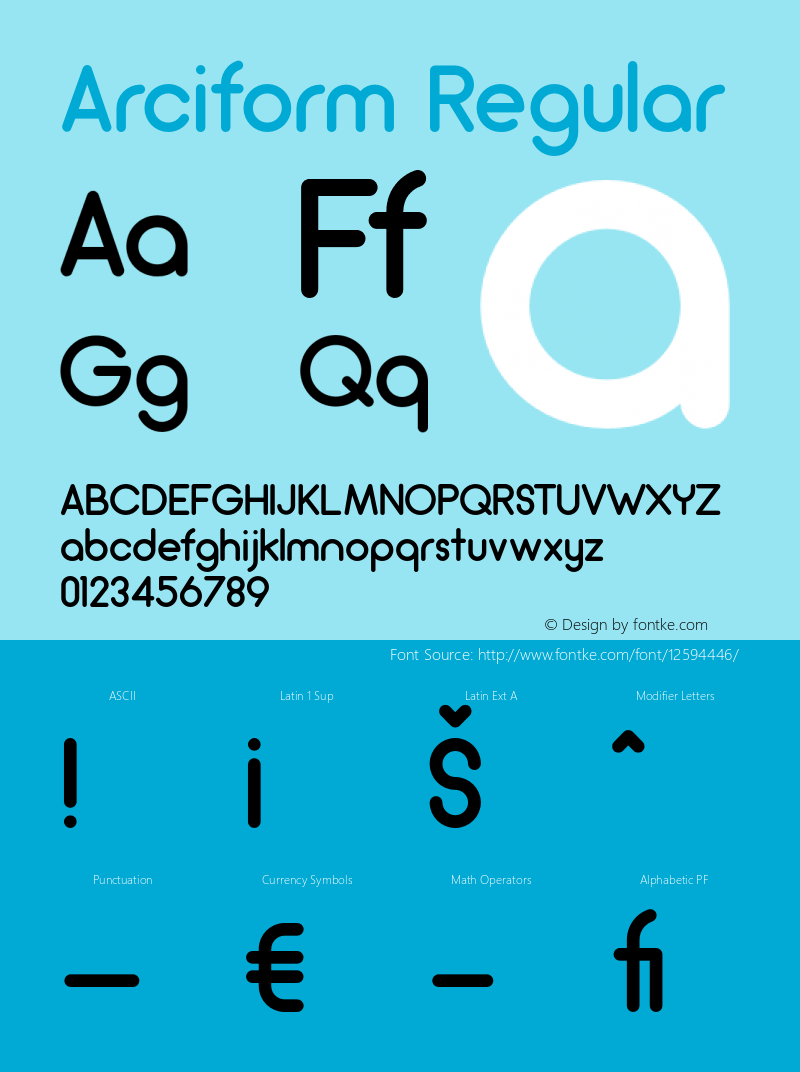 Arciform Regular Unknown Font Sample