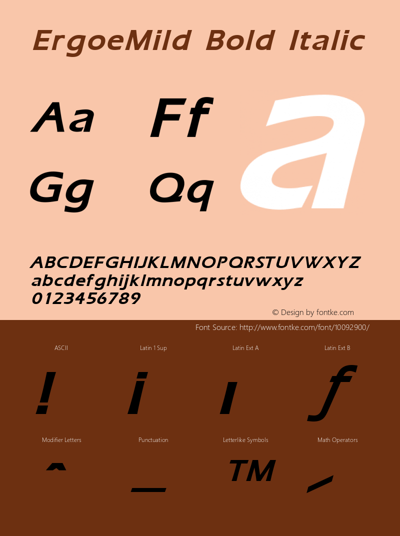 ErgoeMild Bold Italic The IMSI MasterFonts Collection, tm 1995, 1996 IMSI (International Microcomputer Software Inc.) Font Sample