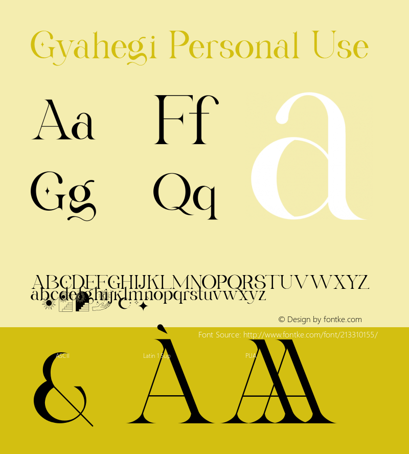 Gyahegi-PersonalUse Version 1.00;March 22, 2021;FontCreator 12.0.0.2525 64-bit图片样张