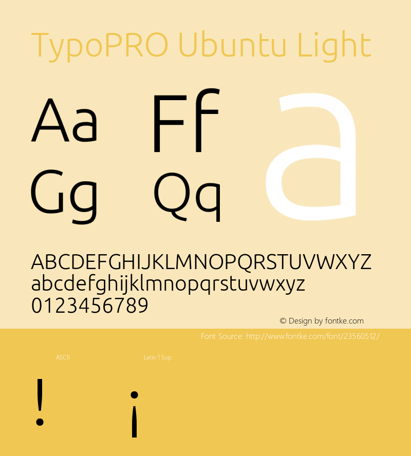 TypoPRO Ubuntu Light 0.83 Font Sample