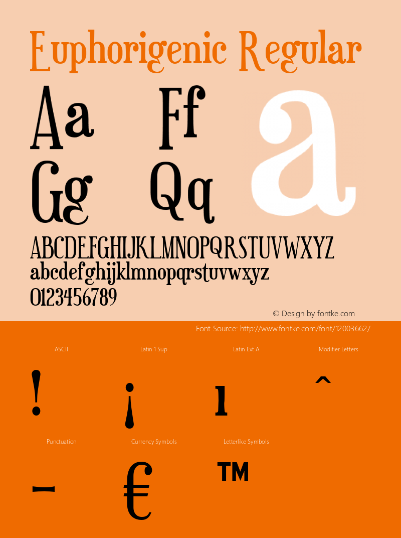 Euphorigenic Regular OTF 4.000;PS 001.001;Core 1.0.29 Font Sample