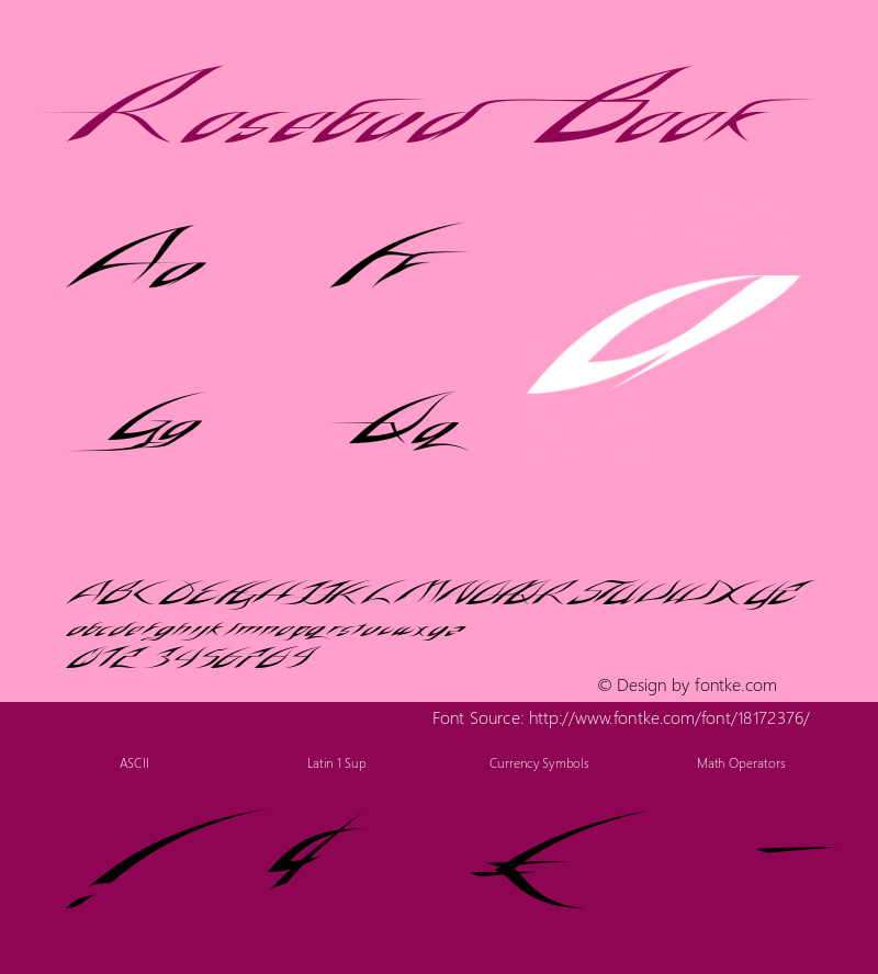 Rosebud Book Version 1.0 Font Sample