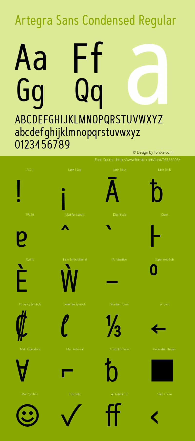 Artegra Sans Condensed 1.006 Font Sample