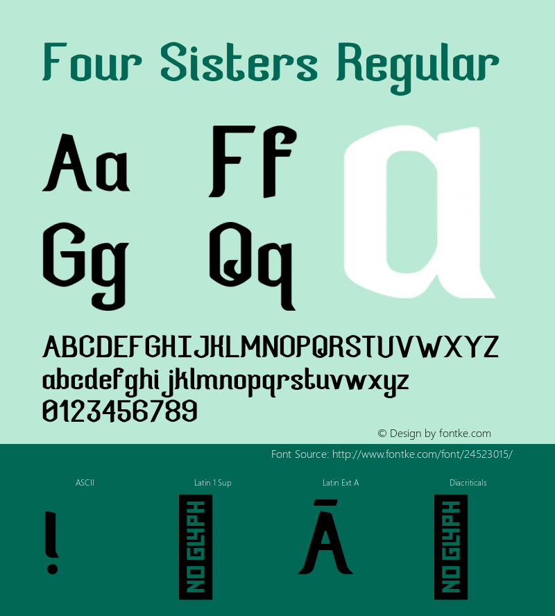 Four Sisters Regular Version 1.000;PS 001.000;hotconv 1.0.88;makeotf.lib2.5.64775 Font Sample