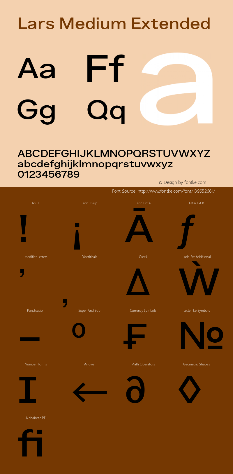 Lars Medium Extended Version 2.000;PS 002.000;hotconv 1.0.88;makeotf.lib2.5.64775 Font Sample