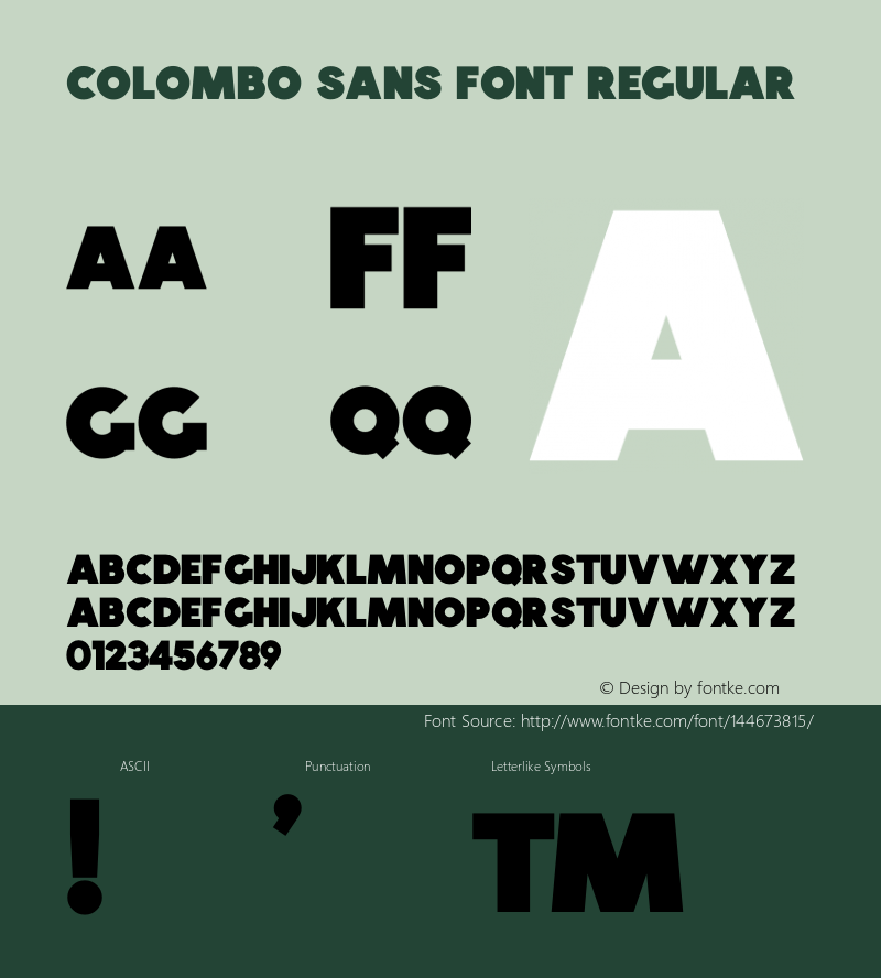 Colombo Sans Font Regular Version 1.000 | w-rip DC20190905 Font Sample