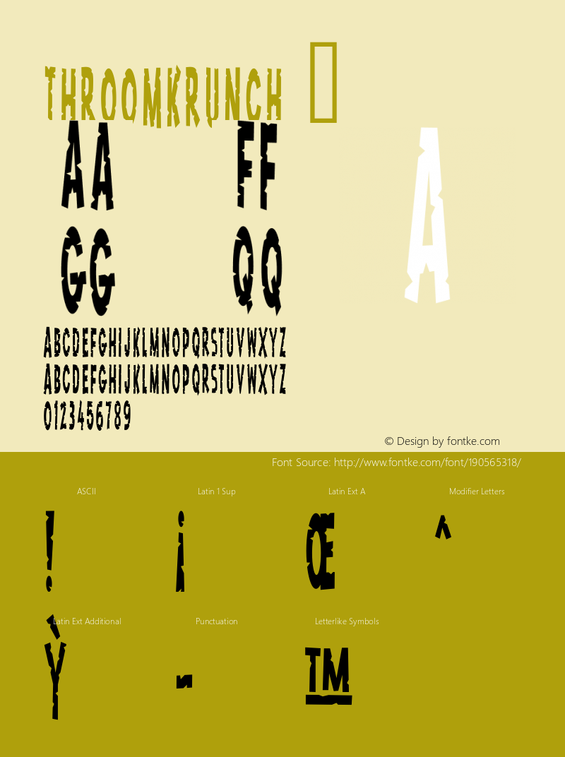 ☞Throom! Krunch! 1, 2003;com.myfonts.pizzadude.throom.krunch.wfkit2.26wn图片样张