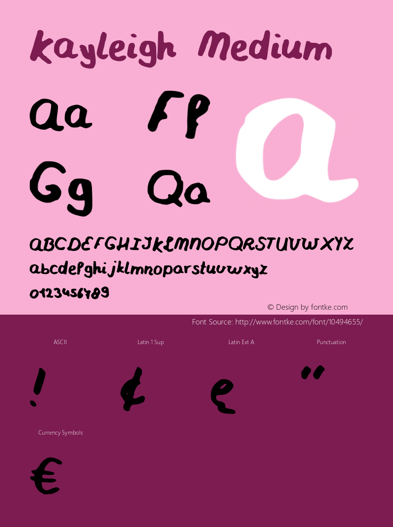 Kayleigh Medium Version 001.000 Font Sample