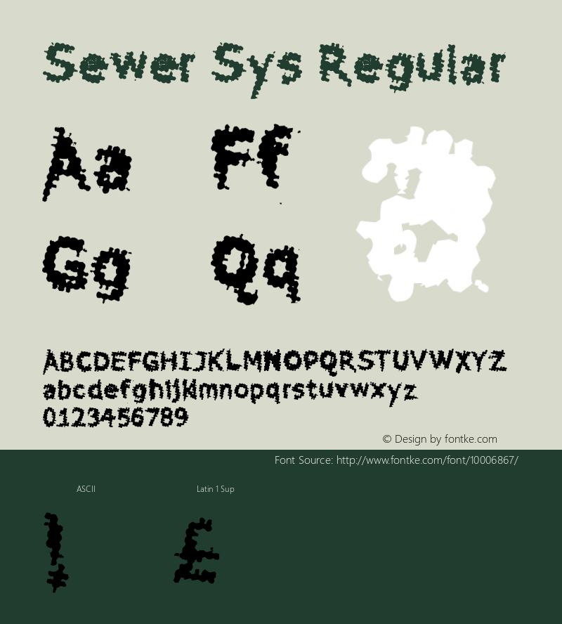 Sewer Sys Regular .ttf Font Sample