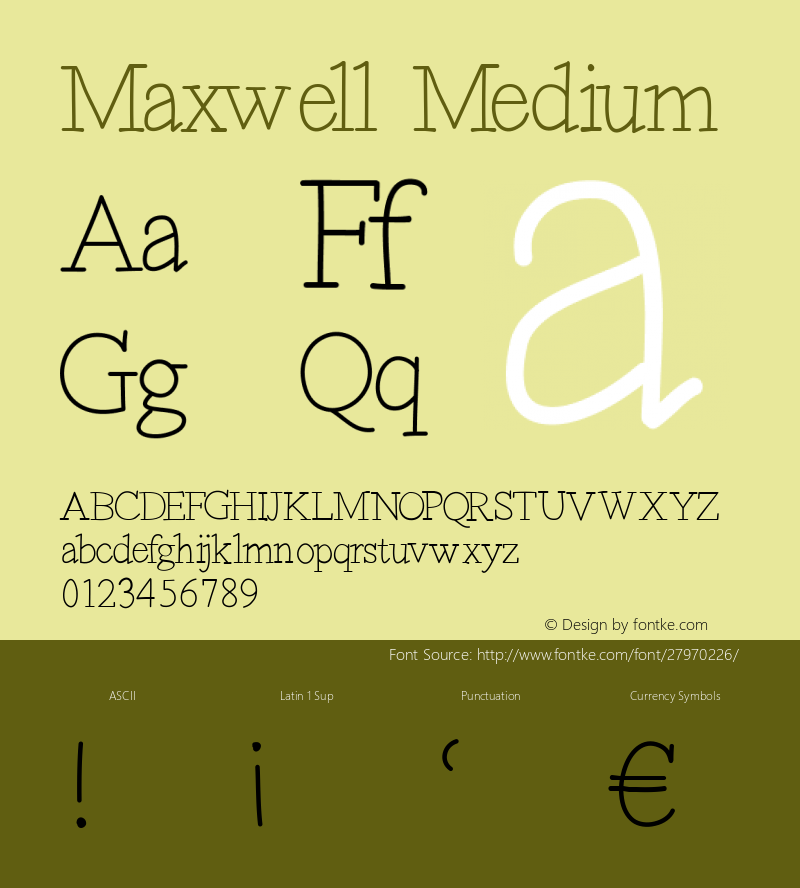 Maxwell Medium Version 1.00;December 14, 2018;FontCreator 11.5.0.2430 64-bit Font Sample