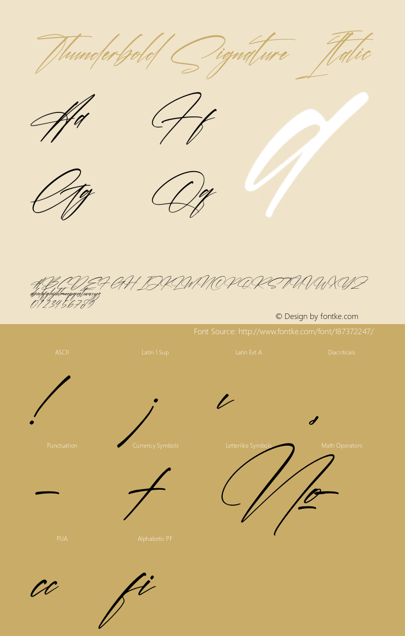 Thunderbold Signature Italic Version 1.00;October 27, 2021;FontCreator 13.0.0.2683 64-bit图片样张