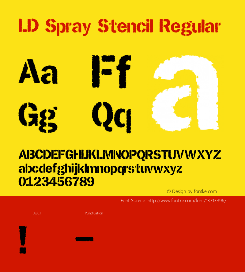 LD Spray Stencil Regular Unknown Font Sample