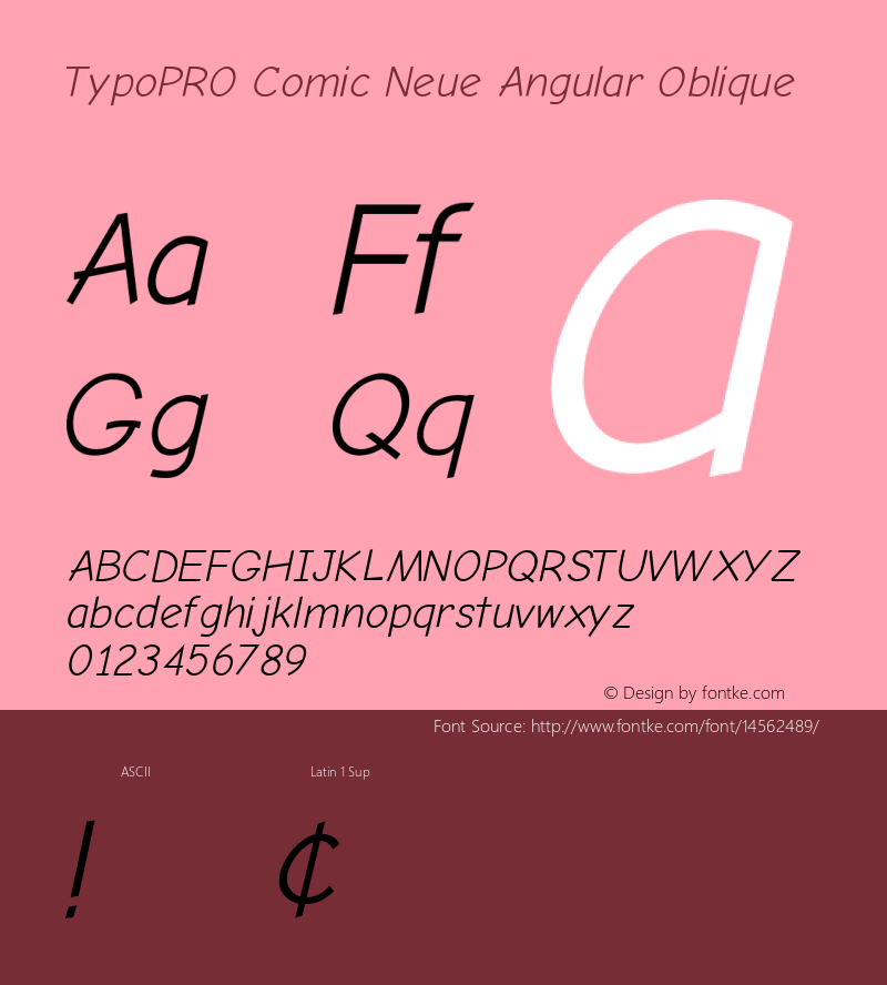 TypoPRO Comic Neue Angular Oblique Version 1.000 Font Sample