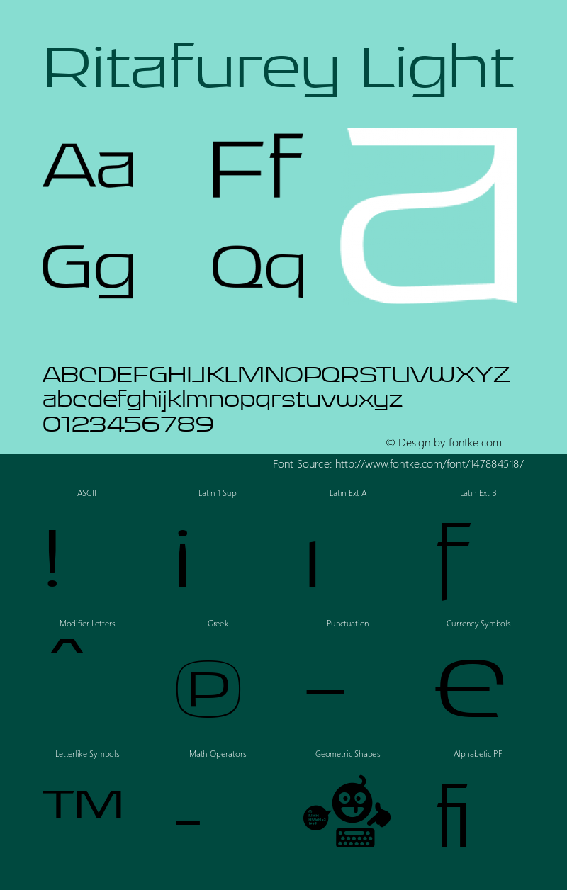 Ritafurey Light 001.000 Font Sample